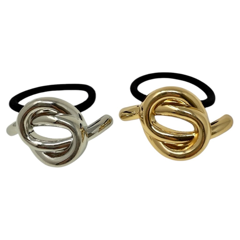 GOLD OR SILVER Metal Geometric Hair Tie/Ponytail Holder - Picture 7 of 10